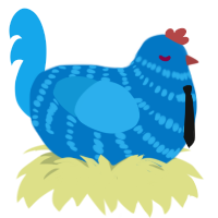 A sapphire and sky chicken with a bar pattern