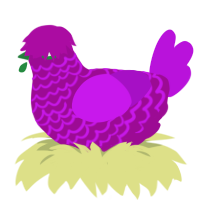 purpoule, a plum and amethyst chicken with a lace pattern