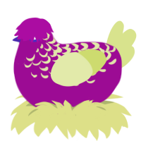 (unnamed), a plum and lemon chicken with a half-lace pattern