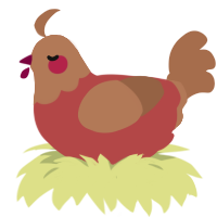 Choc Rasp Cheesecake, a red and brown chicken with a head pattern