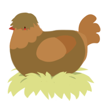 Potato, a bark and russet chicken with a head pattern