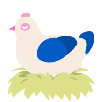 Cream Of Tartar, a cream and ultramarine chicken