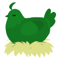 A leaf chicken with a head pattern