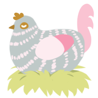 The Prioress, a silver and rose chicken with a bar pattern