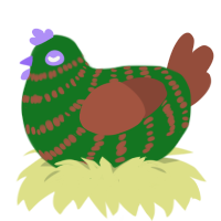A leaf and russet chicken with a bar pattern