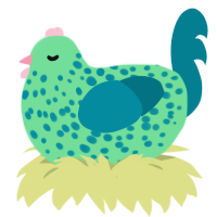A spring and sea chicken with a speckle pattern