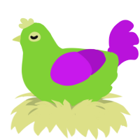 Jumbo Josh, a grass and amethyst chicken