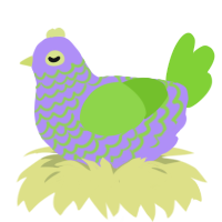 Animal Jam Halloween, a lilac and grass chicken with a lace pattern