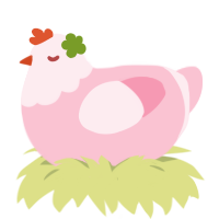 A rose chicken with a head pattern