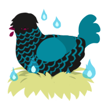 Marie, a sable and sea chicken with a lace pattern