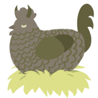 Gargoyle, a grey and olive chicken with a lace pattern