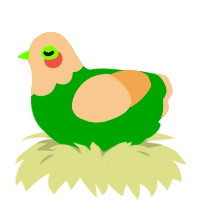 math, a leaf and beige chicken with a head pattern