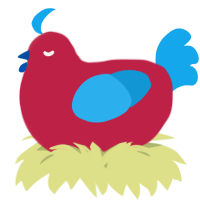 A crimson and sky chicken