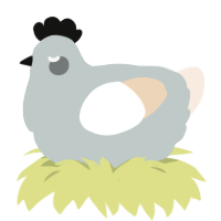 The Moon, a silver and cream chicken