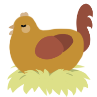 A gold and russet chicken