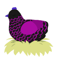 Arcade Carpet, a sable and plum chicken with a lace pattern