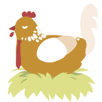 don quixote, a gold and cream chicken with a neck-speckle pattern