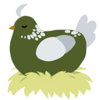 A olive and mist chicken with a neck-speckle pattern