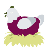Tip Top, a wine and mist chicken with a head pattern