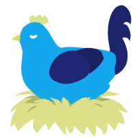A sky and navy chicken