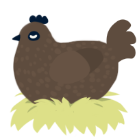 stool sample, a bark chicken with a speckle pattern
