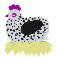 A mist and sable chicken with a speckle pattern