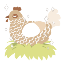 poopfart, a beige and cream chicken with a lace pattern