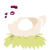 Chiklet, a cream chicken with a head pattern