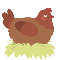 La Muscade, a brown and russet chicken with a head pattern