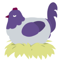 A mist and overcast chicken with a head pattern