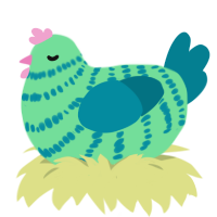 A spring and sea chicken with a bar pattern