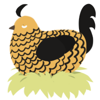 Music is Wow, a honey and sable chicken with a lace pattern