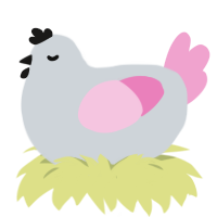 A mist and pink chicken