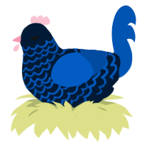 Abyssopelagic, a tumblr and ultramarine chicken with a lace pattern