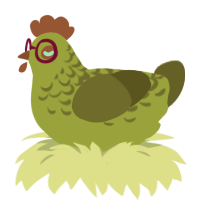 Hoks, a chartreuse and olive chicken with a half-lace pattern