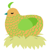 Cantaloupe, a honey and grass chicken with a lace pattern