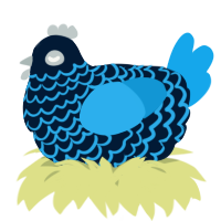 A tumblr and sky chicken with a lace pattern