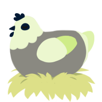 A ash and apple chicken with a head pattern