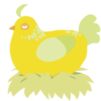 Lemondrop, a yellow and lemon chicken with a neck-speckle pattern