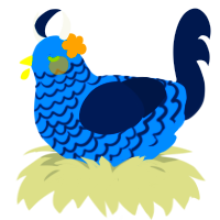 A sapphire and tumblr chicken with a lace pattern