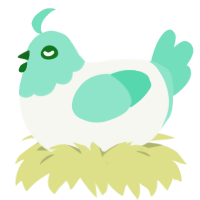 Toothpaste, a white and mint chicken with a head pattern