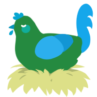 A viridian and sky chicken