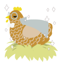 A gold and beige chicken with a lace pattern