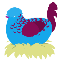 (unnamed), a sky and wine chicken with a half-lace pattern