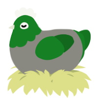 A ash and leaf chicken with a head pattern