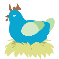 A cerulean and gluppy chicken