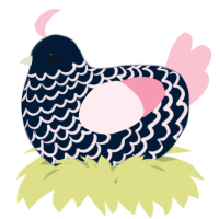 A tumblr and rose chicken with a lace pattern