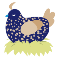 Galaxy Sigma 3000, a navy and beige chicken with a speckle pattern