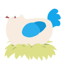 A cream and sky chicken