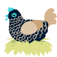 A tumblr and beige chicken with a lace pattern